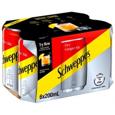 Schweppes Dry Ginger Ale, 200ml x 6