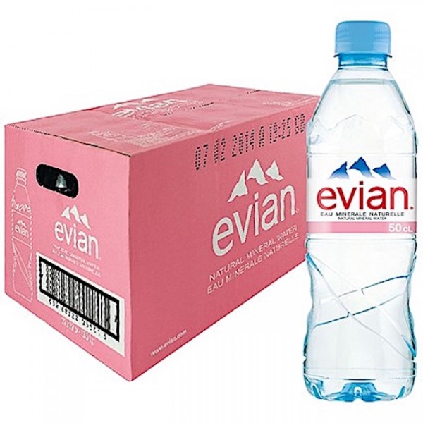 Evian Natural Mineral Water, 24 x 500ml