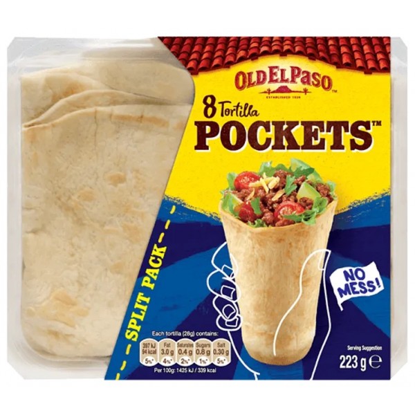 Old El Paso Tortilla Pockets, 8s